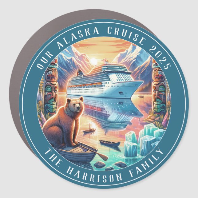Alaskan Cruise Decor Door Personalized Magnet (Front)