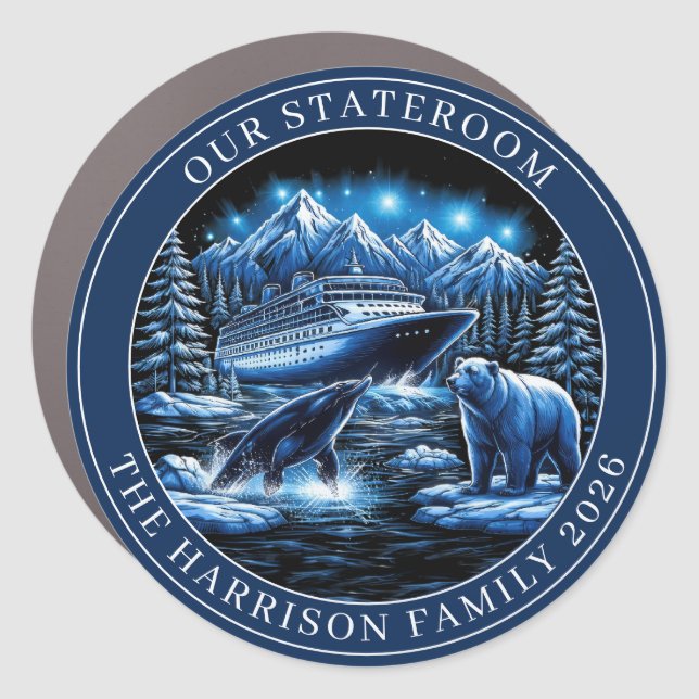 Alaskan Cruise Decor Door Personalized Magnet (Front)
