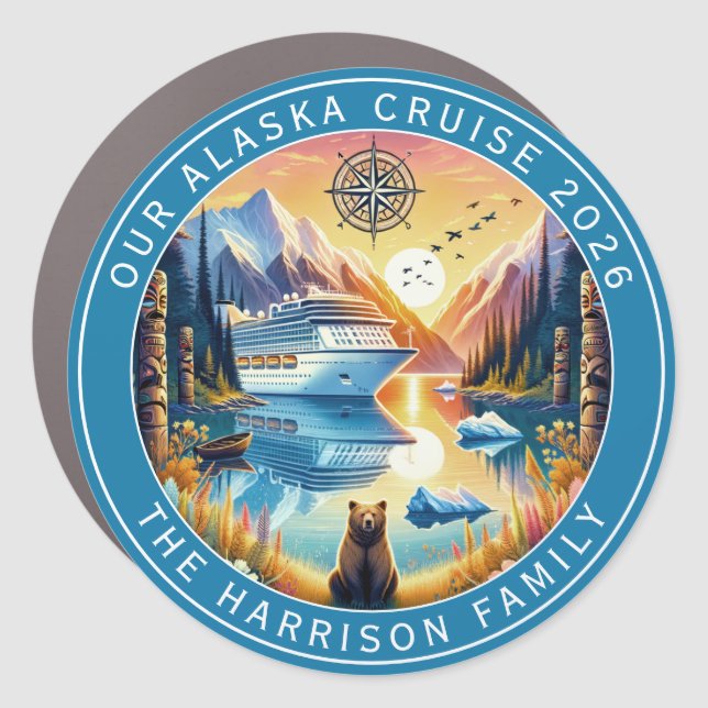 Alaskan Cruise Decor Door Personalized Magnet (Front)