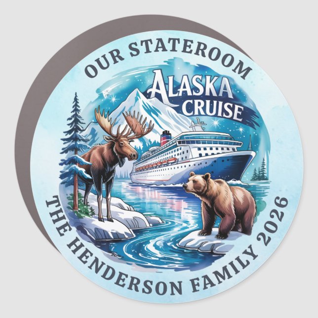 Alaskan Cruise Decor Door Personalized Magnet (Front)