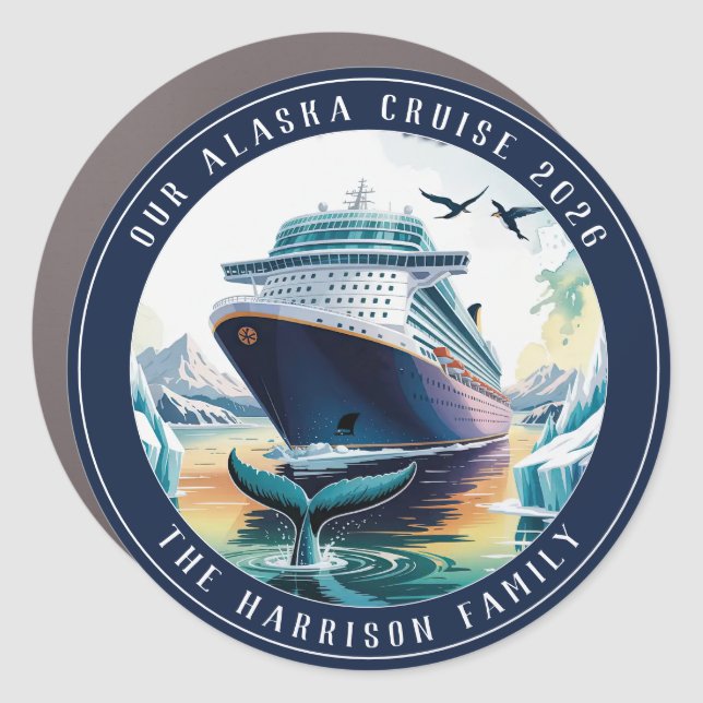 Alaskan Cruise Decor Door Personalized Magnet (Front)