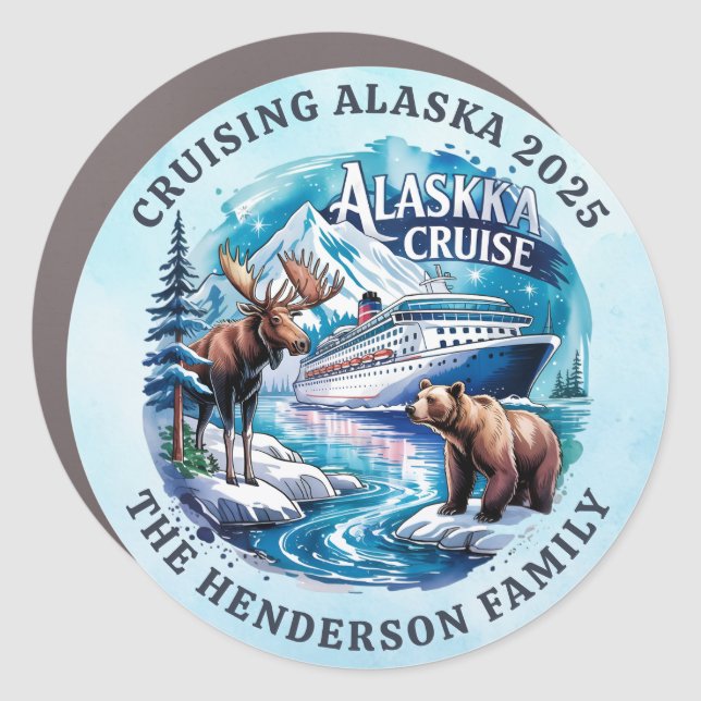 Alaskan Cruise Decor Door Personalized Magnet (Front)