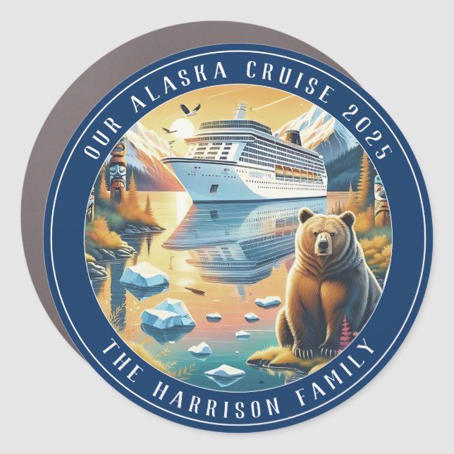 Alaskan Cruise Decor Door Personalized Magnet (Front)