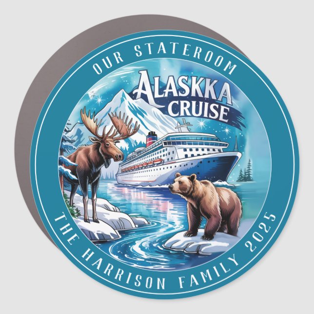 Alaskan Cruise Decor Door Personalized Magnet (Front)