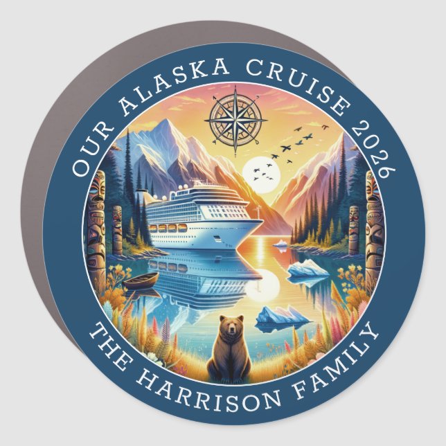 Alaskan Cruise Decor Door Personalized Magnet (Front)