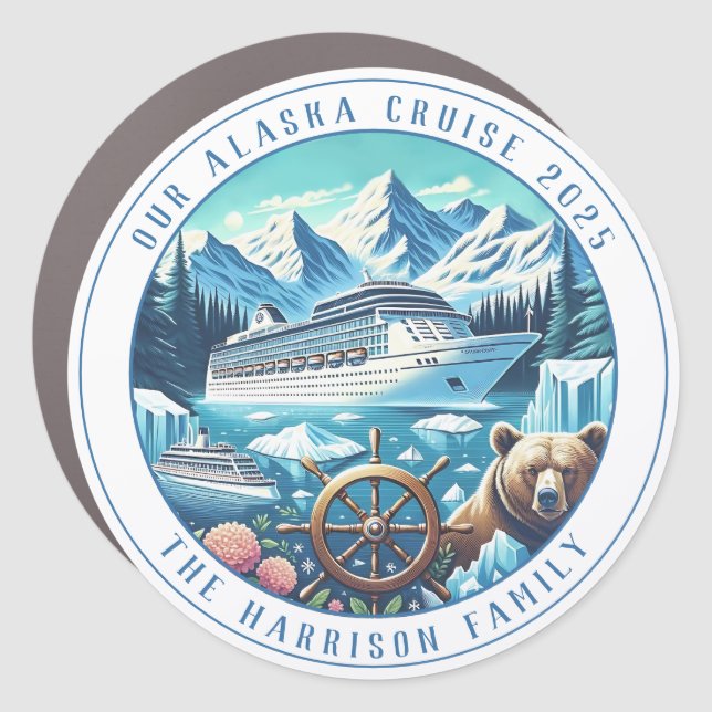 Alaskan Cruise Decor Door Personalized Magnet (Front)