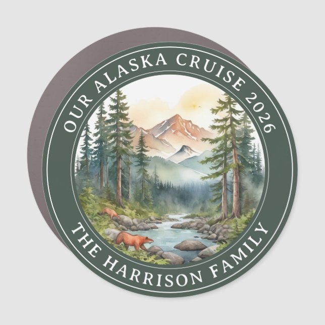 Alaskan Cruise Decor Door Personalized Magnet (Front)