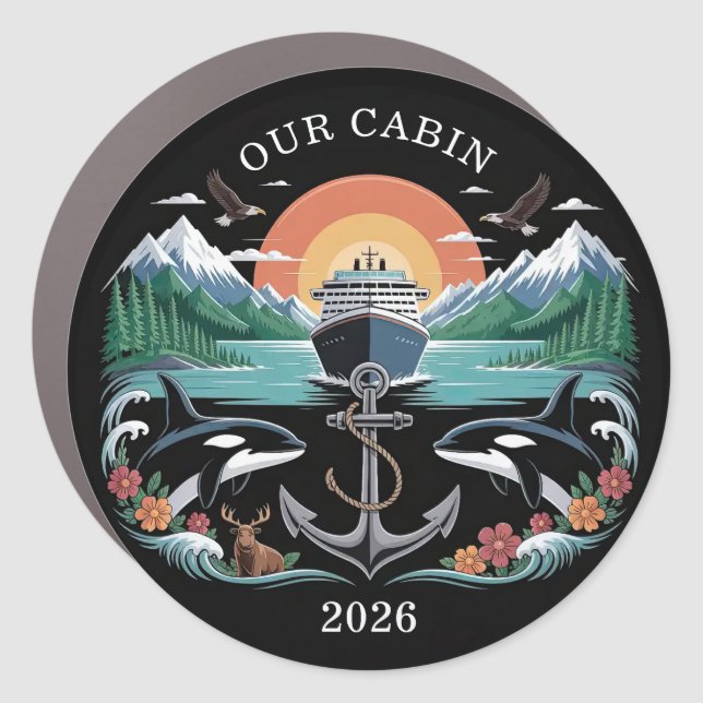 Alaskan Cruise Decor Door Personalized Magnet (Front)
