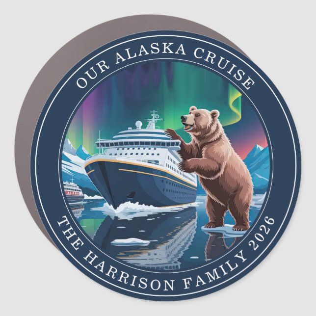 Alaskan Cruise Decor Door Personalized Magnet (Front)