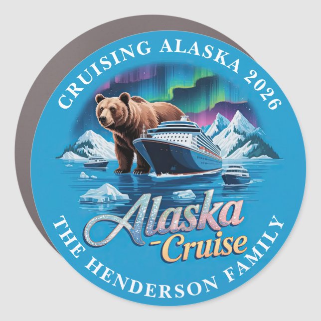 Alaskan Cruise Decor Door Personalized Magnet (Front)