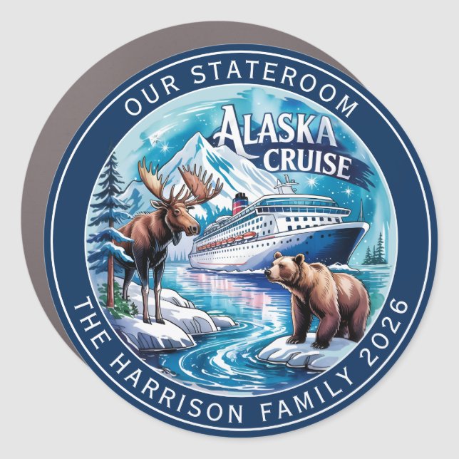 Alaskan Cruise Decor Door Personalized Magnet (Front)