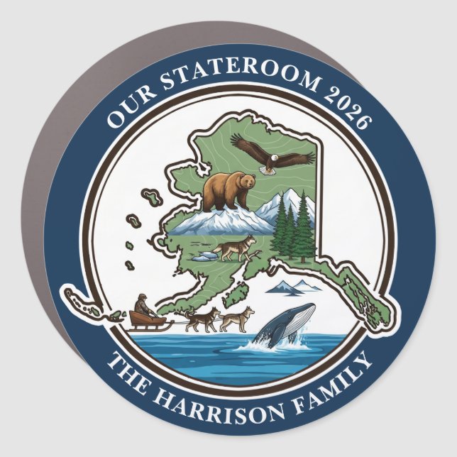 Alaskan Cruise Decor Door Personalized Magnet (Front)