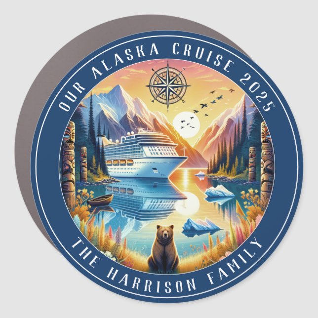 Alaskan Cruise Decor Door Personalized Magnet (Front)