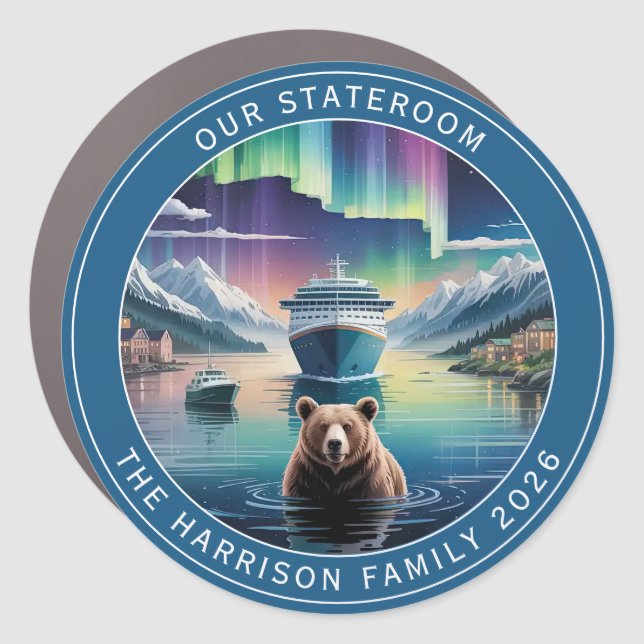 Alaskan Cruise Decor Door Personalized Magnet (Front)