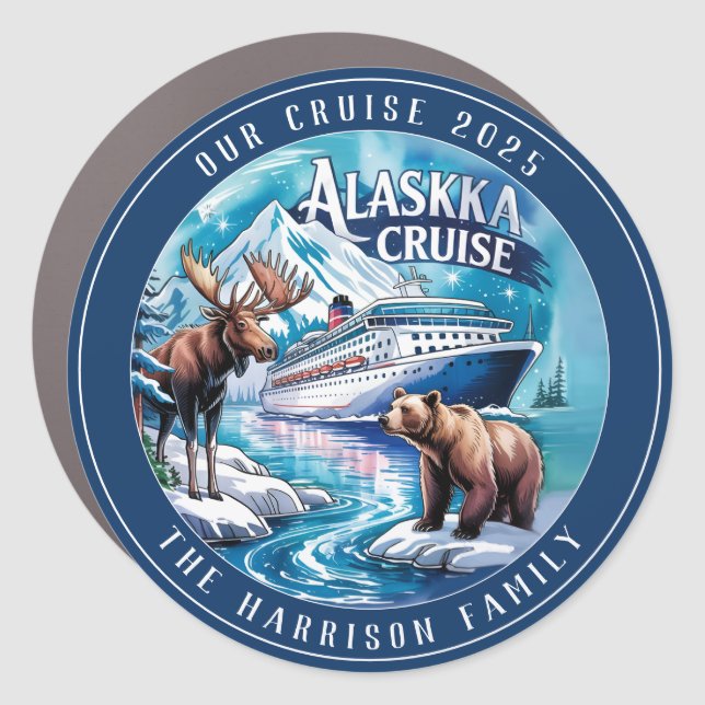 Alaskan Cruise Decor Door Personalized Magnet (Front)
