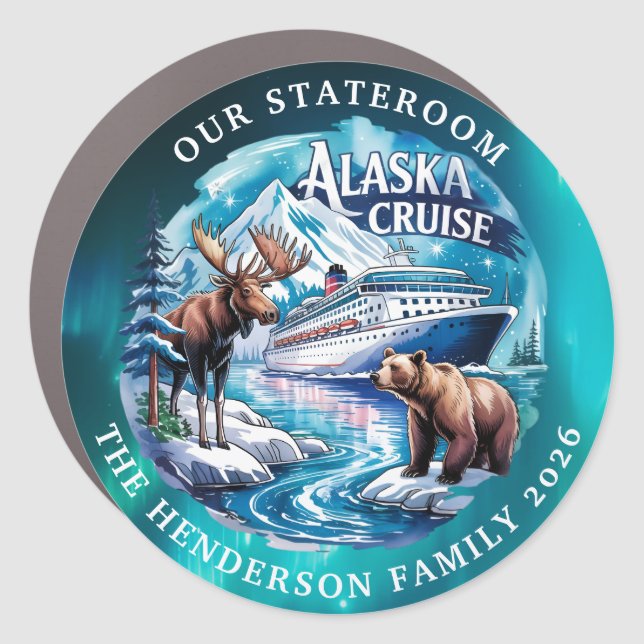 Alaskan Cruise Decor Door Personalized Magnet (Front)