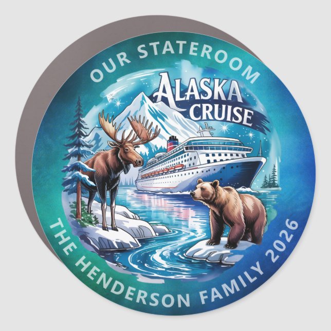 Alaskan Cruise Decor Door Personalized Magnet (Front)