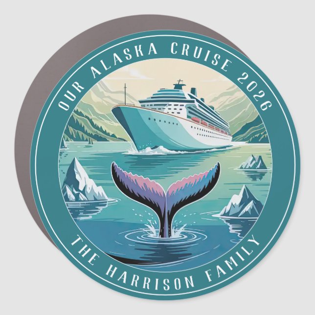 Alaskan Cruise Decor Door Personalized Magnet (Front)