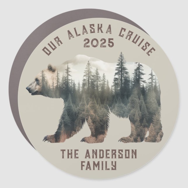 Alaskan Cruise Decor Door Personalized Magnet (Front)
