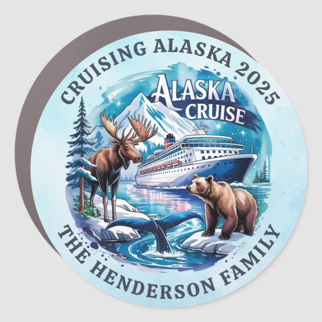 Alaskan Cruise Decor Door Personalized Magnet (Front)