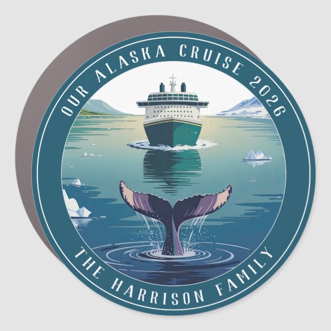 Alaskan Cruise Decor Door Personalized Magnet (Front)