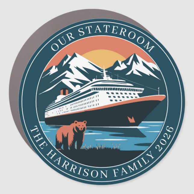 Alaskan Cruise Decor Door Personalized Magnet (Front)