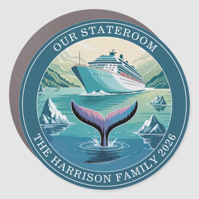 Alaskan Cruise Decor Door Personalized Magnet (Front)