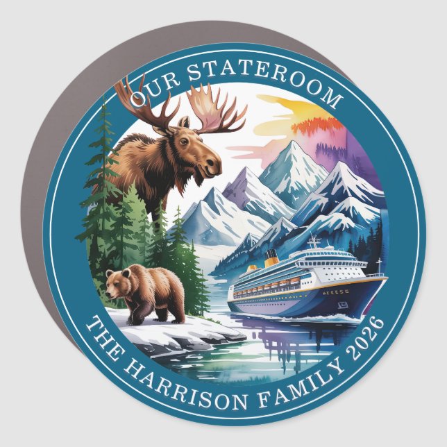 Alaskan Cruise Decor Door Personalized Magnet (Front)
