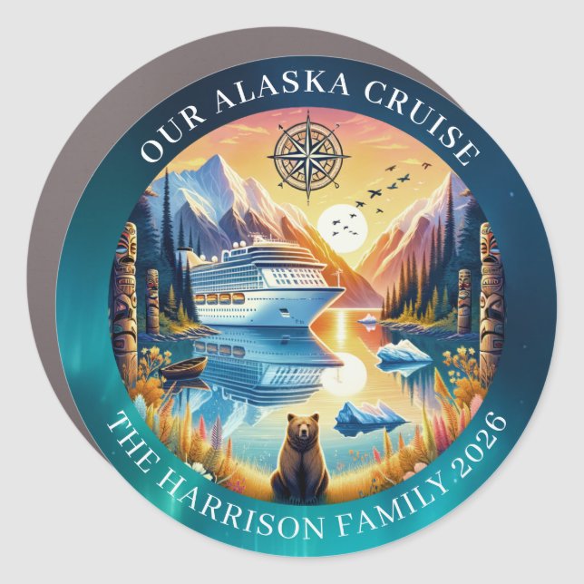 Alaskan Cruise Decor Door Personalized Magnet (Front)