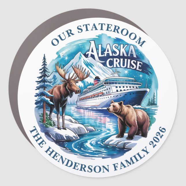 Alaskan Cruise Decor Door Personalized Magnet (Front)