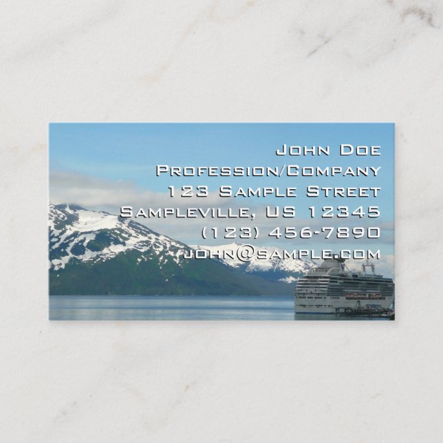 Alaskan Cruise Vacation Travel Photography Business Card (Front)