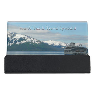 Alaskan Cruise Vacation Travel Photography Desk Business Card Holder