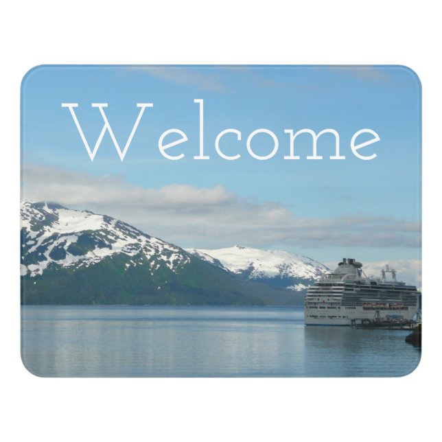 Alaskan Cruise Vacation Travel Photography Door Sign (Contemporary Front)