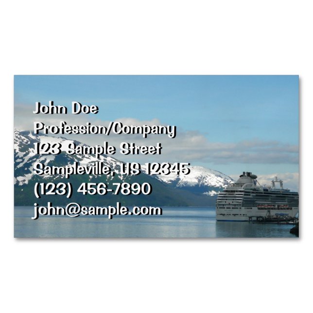Alaskan Cruise Vacation Travel Photography Magnetic Business Card (Front)