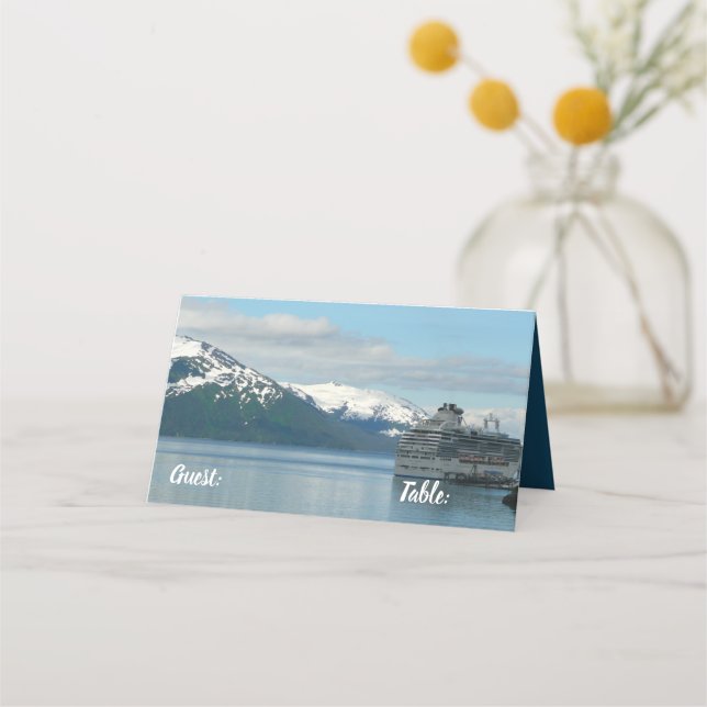 Alaskan Cruise Vacation Travel Photography Place Card (Front)