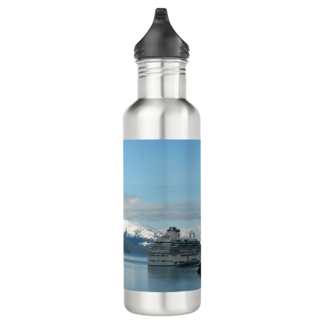 Alaskan Cruise Vacation Travel Photography Stainless Steel Water Bottle (Right)
