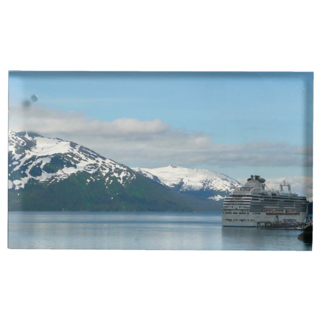 Alaskan Cruise Vacation Travel Photography Table Number Holder (Front)
