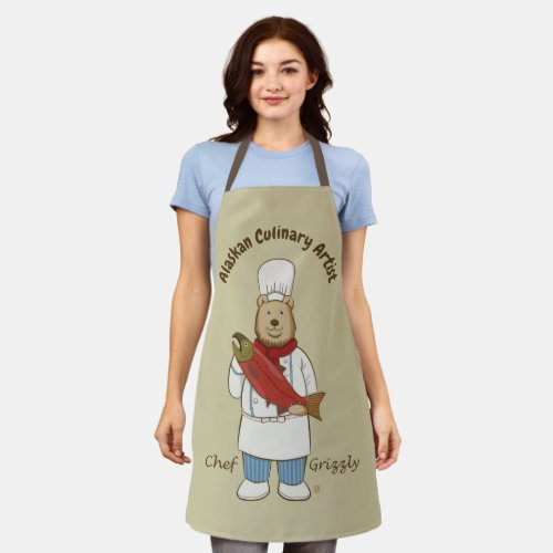 Alaskan Culinary Artists Grizzly Bear Chef Apron