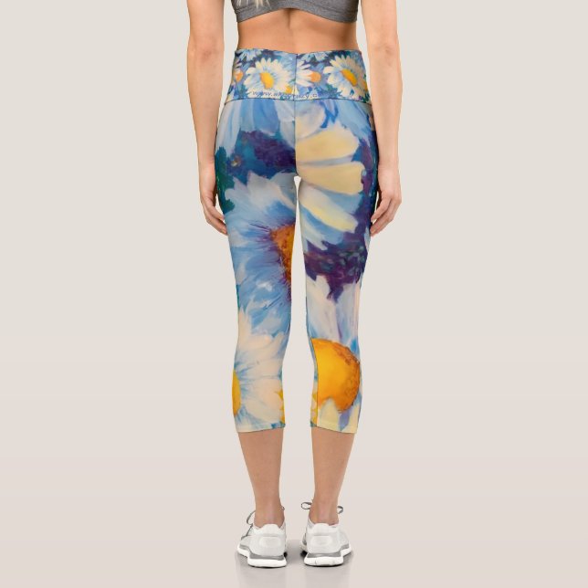 Alaskan Daisies Capri Leggings (Back)