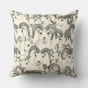 Alaskan Dall sheep black pearl Throw Pillow