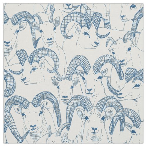 Alaskan Dall sheep classic blue pearl Fabric