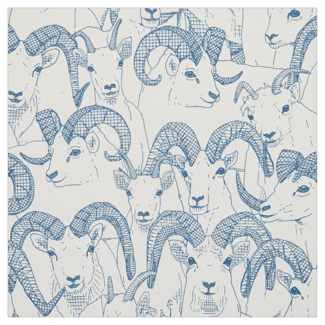 Alaskan Dall sheep classic blue pearl Fabric (Swatch)