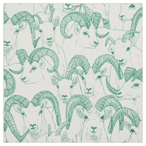 Alaskan Dall sheep emerald green pearl Fabric