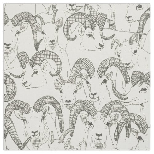 Alaskan Dall sheep graphite pearl Fabric