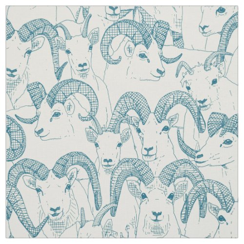 Alaskan Dall sheep peacock pearl Fabric