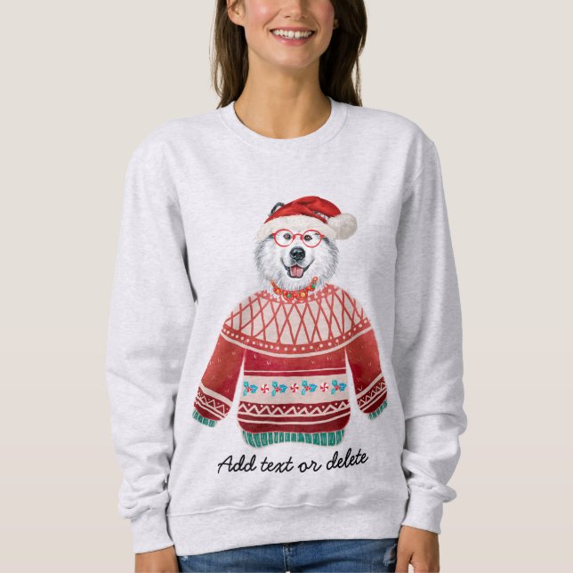Alaskan Dog Ugly Christmas Dog Mom Sweatshirt (Front)