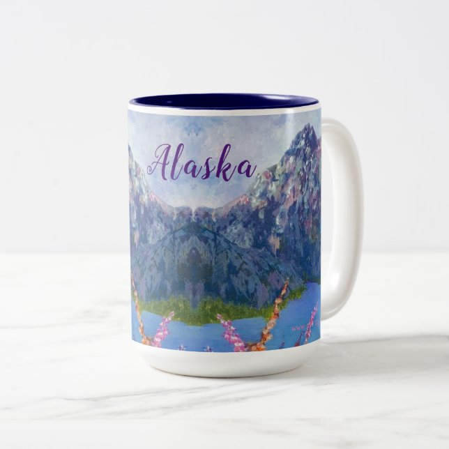 Alaskan Fireweed Mountain 15oz Coffee Mug (Front Right)