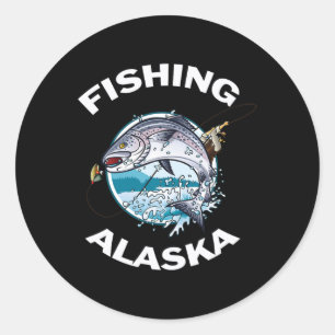 Alaskan Fish Alaska's Wild Salmon Souvenir Fishing Classic Round Sticker