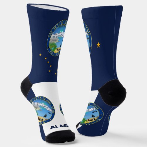 Alaskan Flag Patriotic Alaska USA State Premium Socks