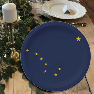 Alaskan Flag plates, party, sports, Alaska Paper Plates
